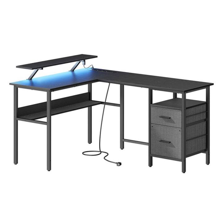 Rohový písací stôl FLEX čierna 1
