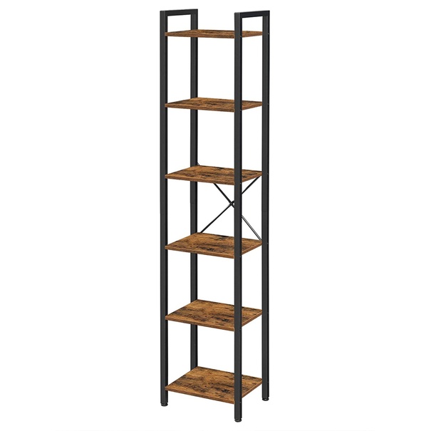 Knižnica PILLAR čierna/hnedá 1