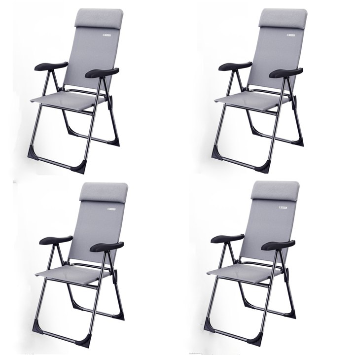 Kempingová stolička PRACTICAL tmavosivá, sada 4 ks 1