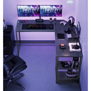 Rohový písací stôl MONA čierna 1